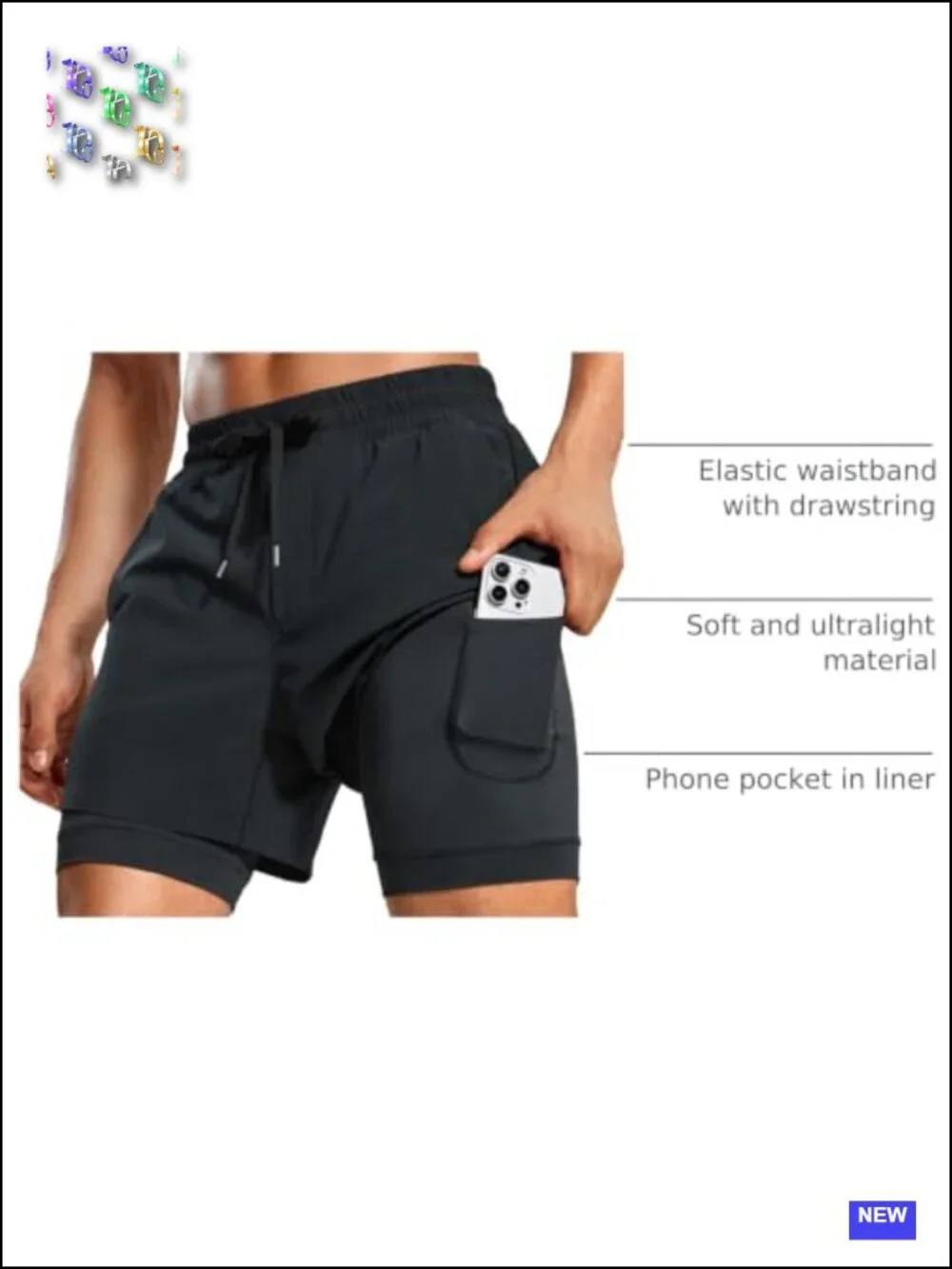 2 in 1 Running Shorts Long Liner Quick Dry Athletic